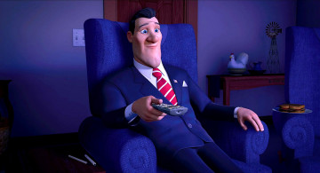 Картинка мультфильмы free+birds бутерброд кресло пульт президент мужчина