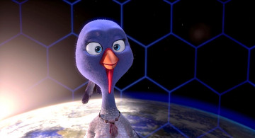 Картинка мультфильмы free+birds голова планета птица индюк