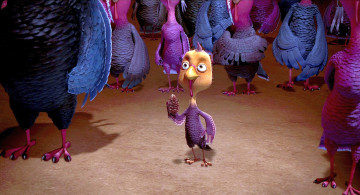 Картинка мультфильмы free+birds много птица шишка птенец