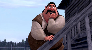 Картинка мультфильмы free+birds мужчина ступени дом