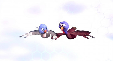 Картинка мультфильмы free+birds полет двое индюк птица