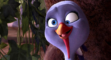 Картинка мультфильмы free+birds птица морда листья косоглазие индюк