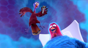 Картинка мультфильмы free+birds птица пульт индюк
