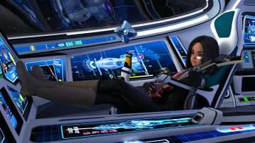 Картинка 3д+графика фантазия+ fantasy девушка взгляд фон