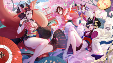 Картинка аниме onmyouji девушки