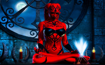 Картинка 3д+графика существа+ creatures фон взгляд девушка