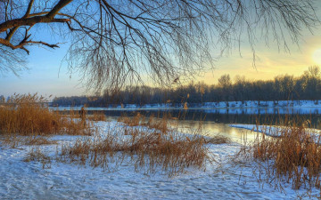 Картинка природа реки озера украина закат киев днепр заводь