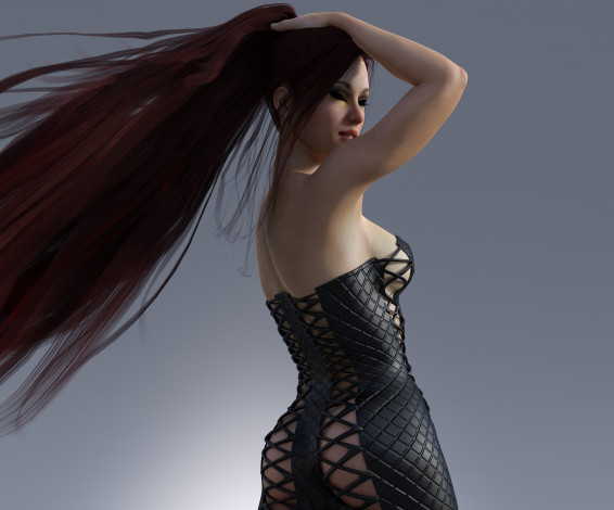 Обои картинки фото 3д графика, люди , people, девушка, взгляд, фон