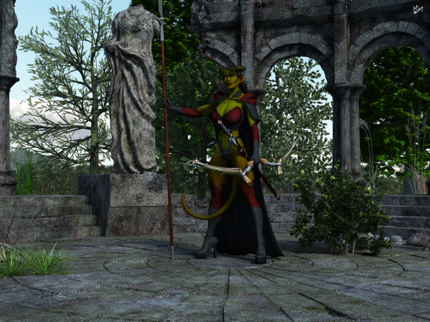 Обои картинки фото 3д графика, существа , creatures, кастаника, взгляд, фон