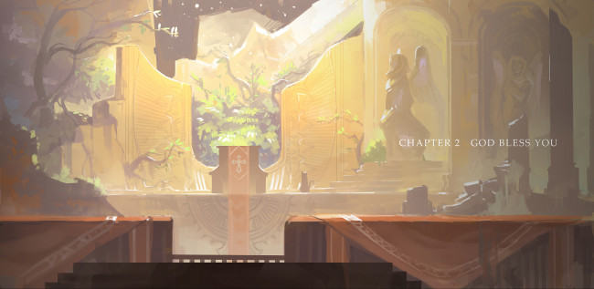 Обои картинки фото аниме, pixiv fantasia, церковь