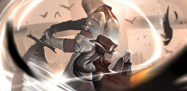 Обои картинки фото аниме, pixiv fantasia, девушка, рыцарь