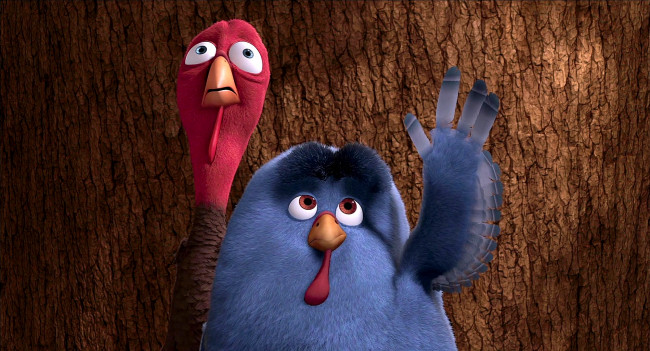 Обои картинки фото мультфильмы, free birds, двое, птица, индюк