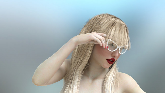 Обои картинки фото 3д графика, портрет , portraits, девушка, фон, взгляд