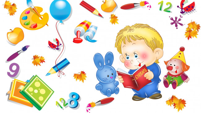 Обои картинки фото праздничные, день знаний, букварь, 1, сентября, кисточка, школа, арт, осень, перемена, карандаш, вектор, первый, раз, в, класс, день, знаний, игрушка, настроение, детская, ученик