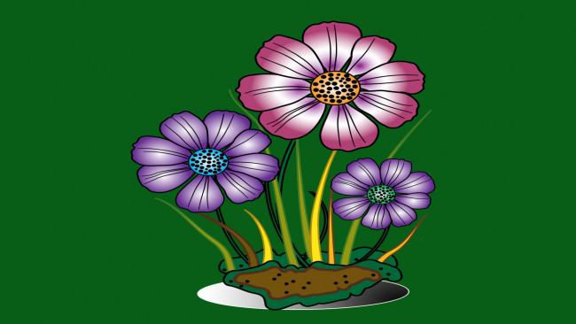 Обои картинки фото векторная графика, цветы , flowers, цветы, фон