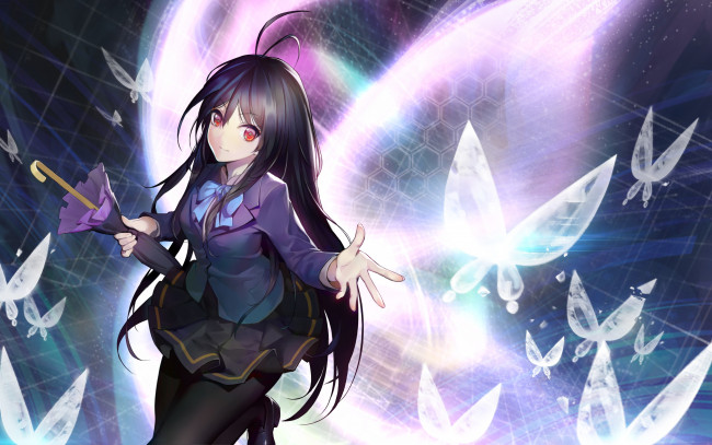 Обои картинки фото аниме, accel world, kuro, yuki, hime, accel, world