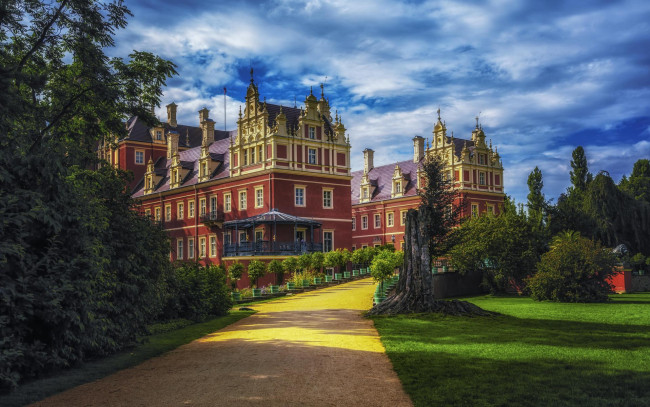 Обои картинки фото города, замки германии, германия, замок, мускау, саксония, бад-мускау, фюрст-пюклер