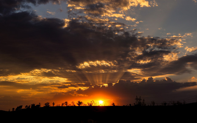 Обои картинки фото природа, восходы, закаты, закат, небо, облака