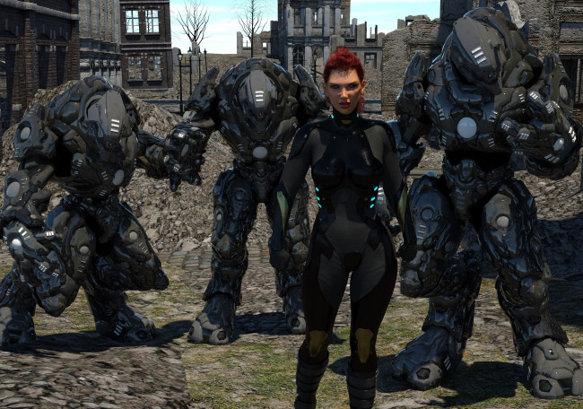 Обои картинки фото 3д графика, фантазия , fantasy, девушки, взгляд, фон