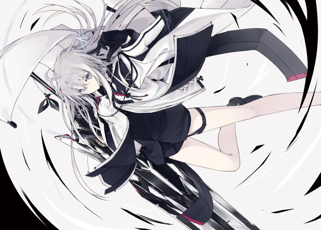 Обои картинки фото аниме, оружие,  техника,  технологии, девушка