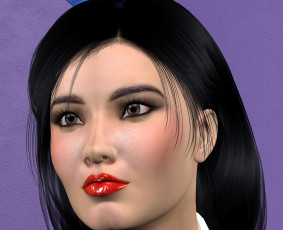 Картинка 3д+графика портрет+ portraits фон взгляд девушка