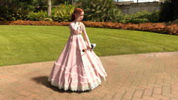 обоя 3д графика, люди , people, фон, взгляд, девушка