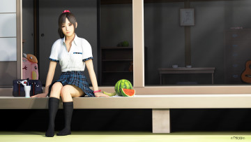 Картинка 3д+графика люди+ people взгляд девушка фон