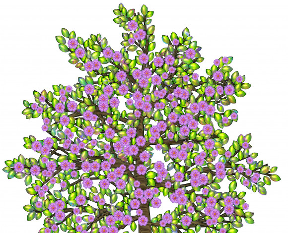 Обои картинки фото векторная графика, природа , nature, цветы, дерево