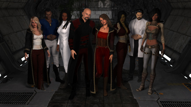 Обои картинки фото 3д графика, фантазия , fantasy, фон, взгляд, девушки