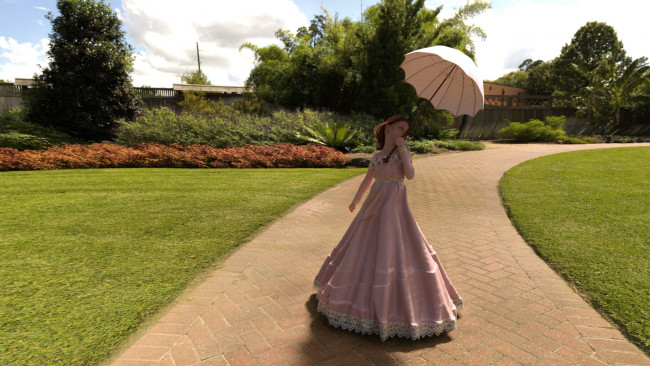 Обои картинки фото 3д графика, люди , people, взгляд, фон, девушка