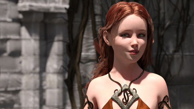 Обои картинки фото 3д графика, портрет , portraits, фон, взгляд, девушка