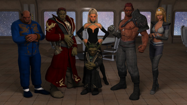 Обои картинки фото 3д графика, существа , creatures, фон, взгляд, эльфийки