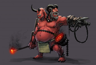 Картинка рисованное комиксы рога клеймо фон головы существо