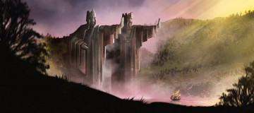 Картинка рисованное кино статуи фон корабль