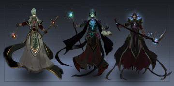 Картинка фэнтези нежить посох униформа череп существо фон взгляд