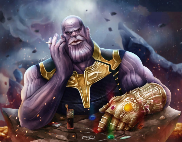Обои картинки фото рисованное, комиксы, thanos