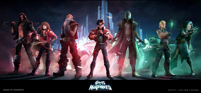 Обои картинки фото рисованное, кино, дамблдор, гермиона, грейнджер, сириус, блэк, мотоциклы, драко, малфой, беллатриса, лестрейндж, гарри, потер, здания, воландеморт