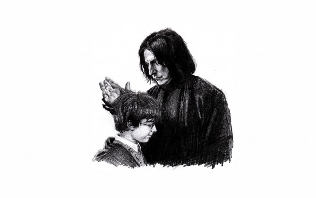 Обои картинки фото рисованное, кино, мальчик, волшебники, северус, снейп, учитель, гарри, поттер