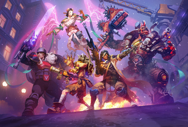 Обои картинки фото рисованное, комиксы, оружие, существа, фон, мужчины, униформа