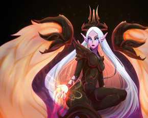 Картинка видео+игры league+of+legends корона крылья слезы магия soraka