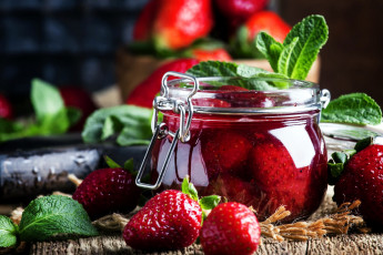 Картинка еда мёд +варенье +повидло +джем мята джем клубничный клубника