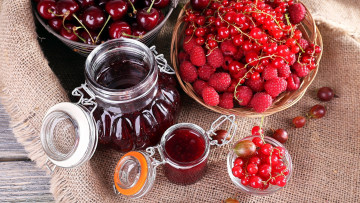 Картинка еда мёд +варенье +повидло +джем варенье ягодное черешня малина смородина