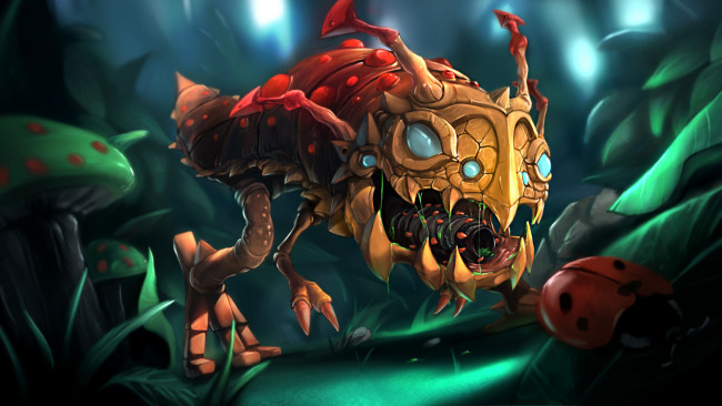 Обои картинки фото видео игры, league of legends, существо, лес, грибы, божья, коровка