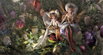 Картинка фэнтези феи цветы сад