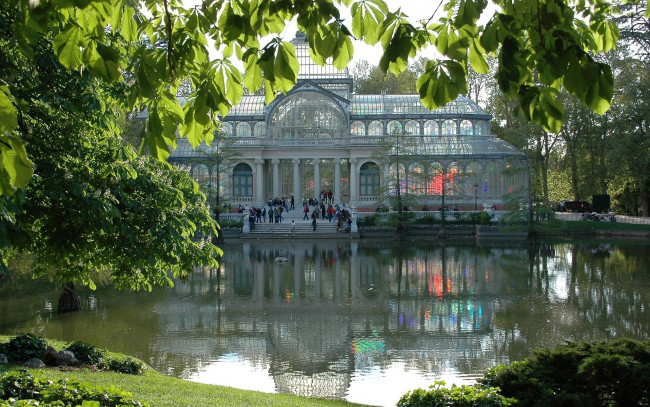 Обои картинки фото palacio de cristal, города, мадрид , испания, palacio, de, cristal