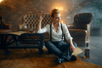 Картинка девушки -+рыжеволосые+и+разноцветные виски сигара рыженькая ольга долот