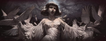 Картинка фэнтези девушки девушка фон крик голубь