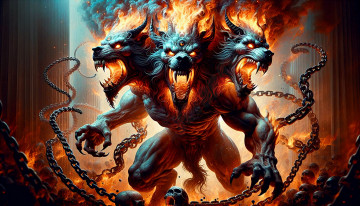 Картинка фэнтези существа цербер