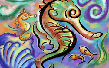 Картинка рисованные животные морская фауна