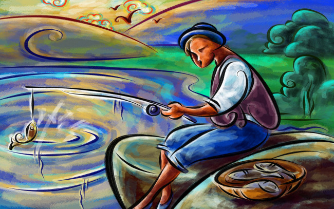 Обои картинки фото рисованные, люди